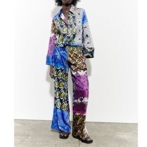 Zara knotted patchwork set size M top and L bottom